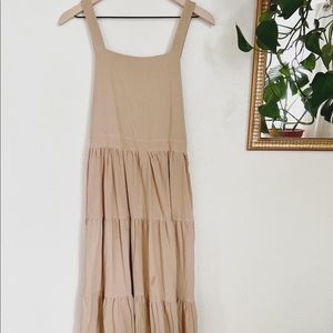 SOLD - NWT Boutique Taupe Overall Style Tiered Dress - tagged M
